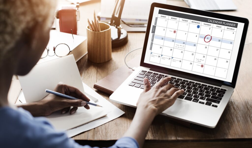 browsing a social media calendar
